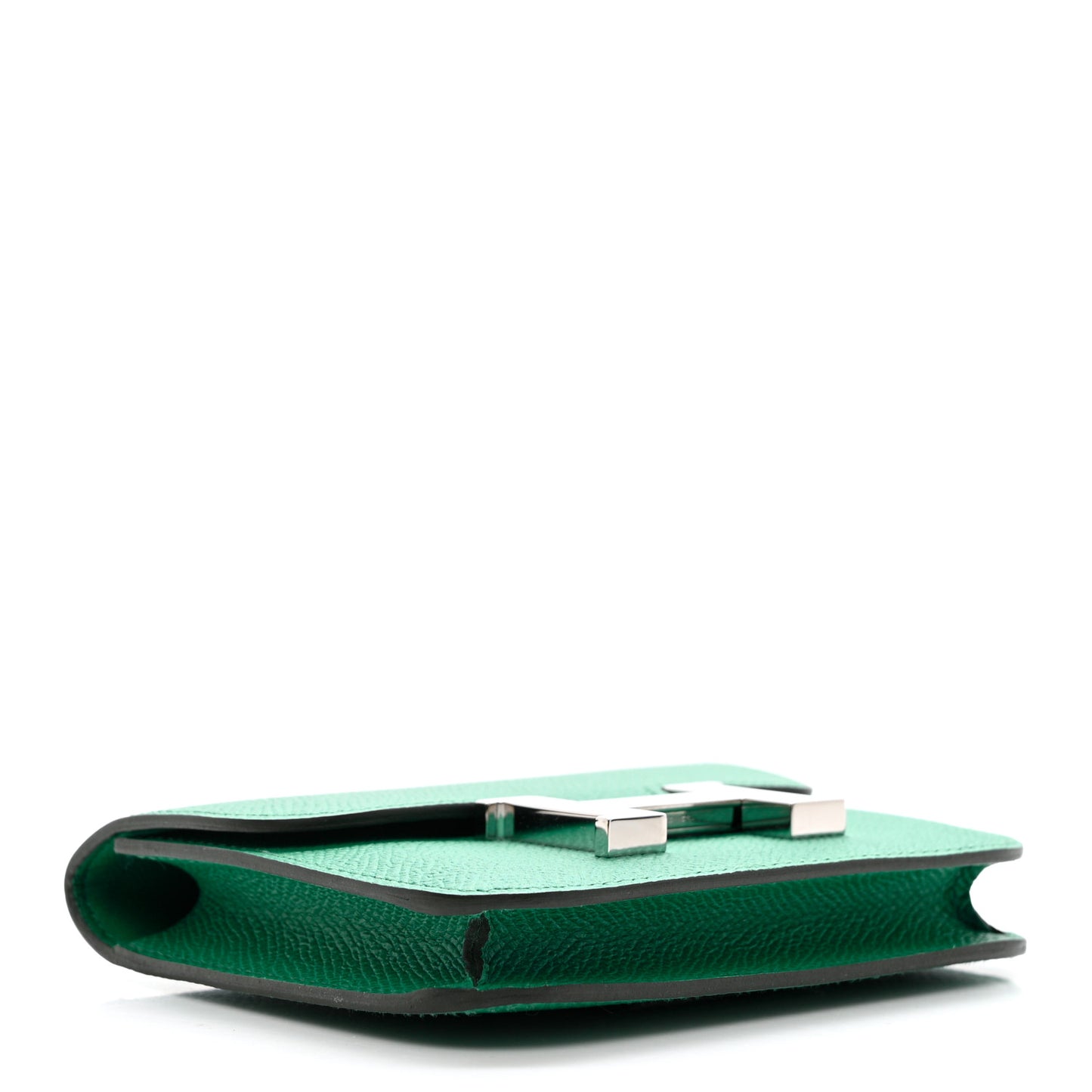 Epsom Enamel Constance Slim Wallet Vert Jade Bleu Brume