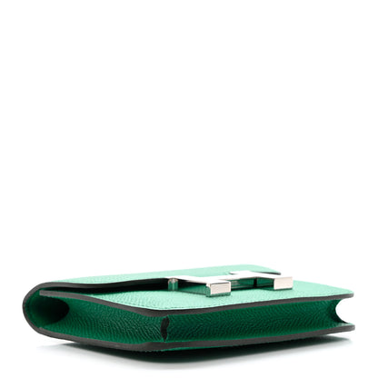 Hermes Epsom Enamel Constance Slim Wallet Vert Jade Bleu Brume 4 of 9