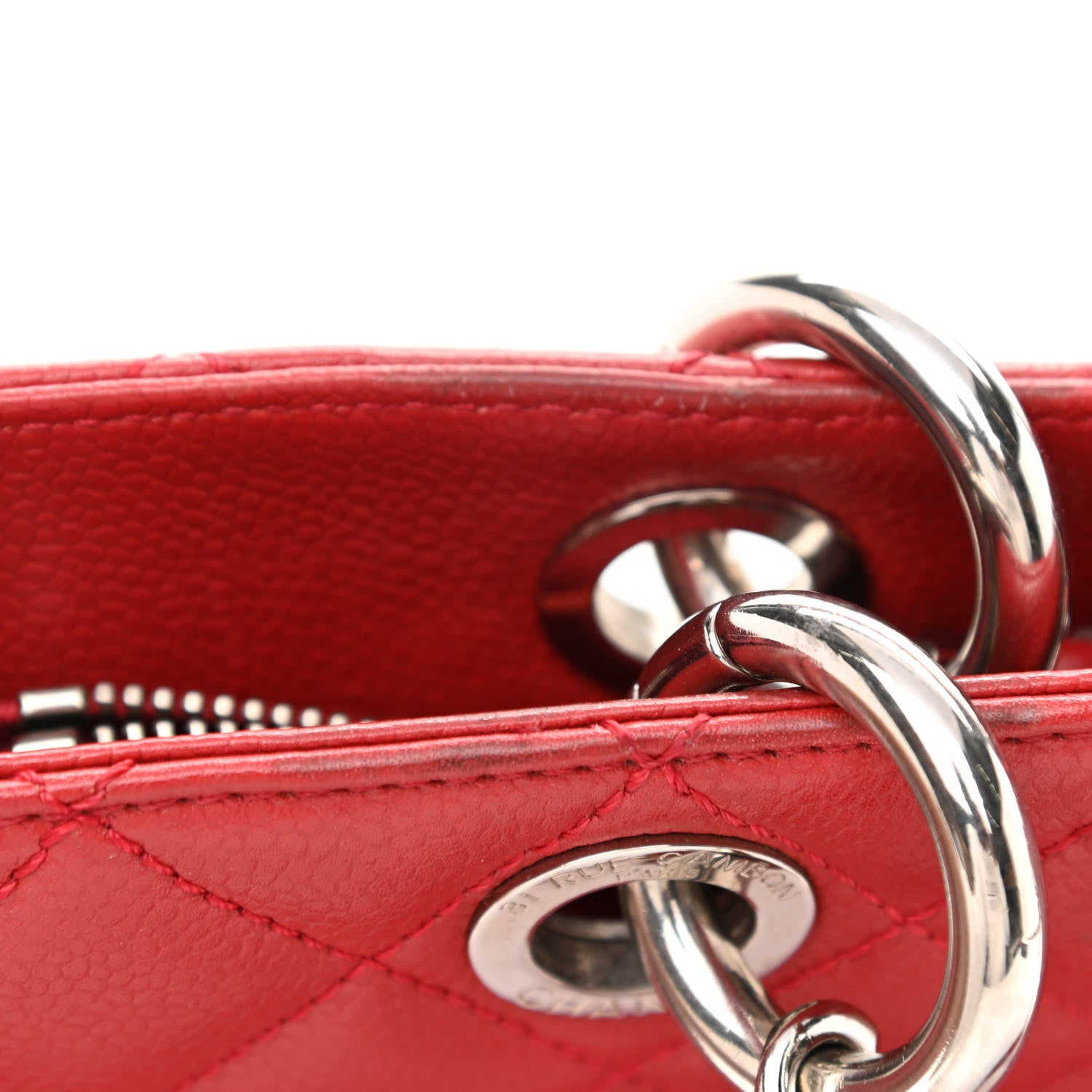 Chanel Caviar Quilted Grand Shopping Tote GST Red 11 of 11