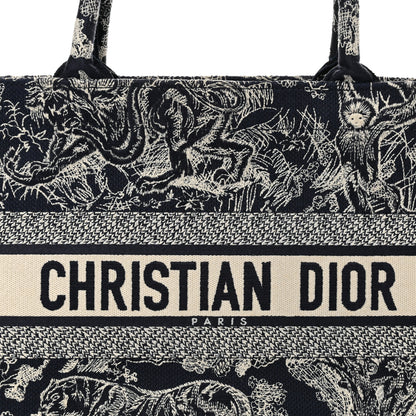 Christian Dior Canvas Embroidered Medium Dioriviera Toile De Jouy Reverse Book Tote Blue 8 of 15
