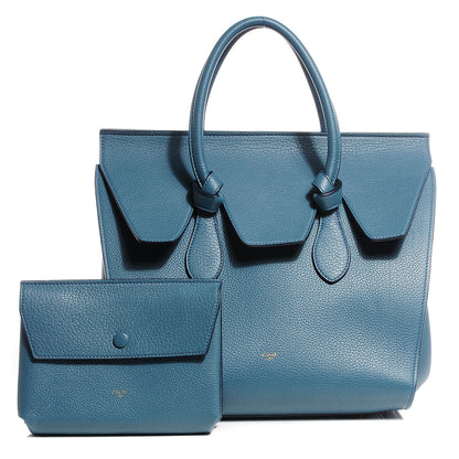 Celine Grained Calfskin Tie Knot Small Tote Denim 9 of 9