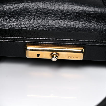 Prada Goatskin Cerniera Doctor Bag Black 40 of 42