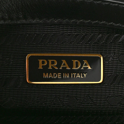 Prada Saffiano Lux Logo Embossed Large Shoulder Tote Handbag Black 6 of 8