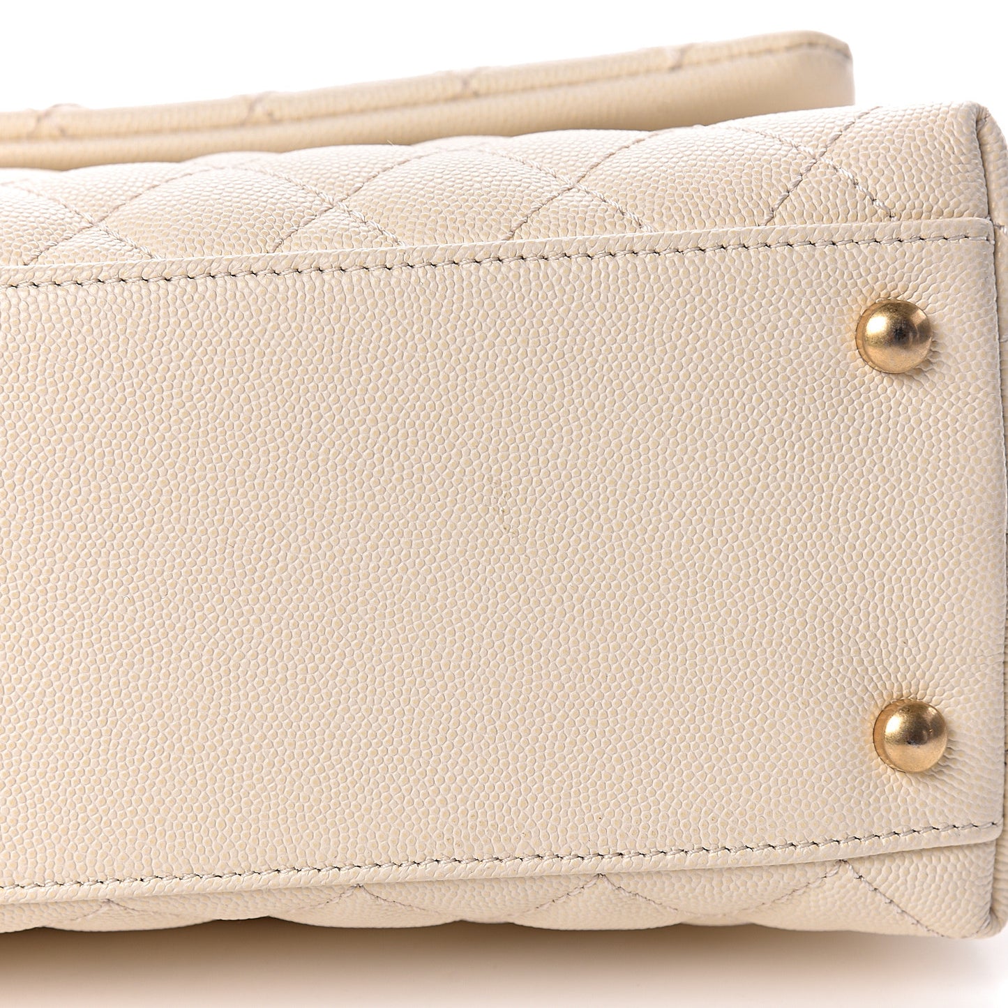 Caviar Lizard Quilted Small Coco Handle Flap Ivory
