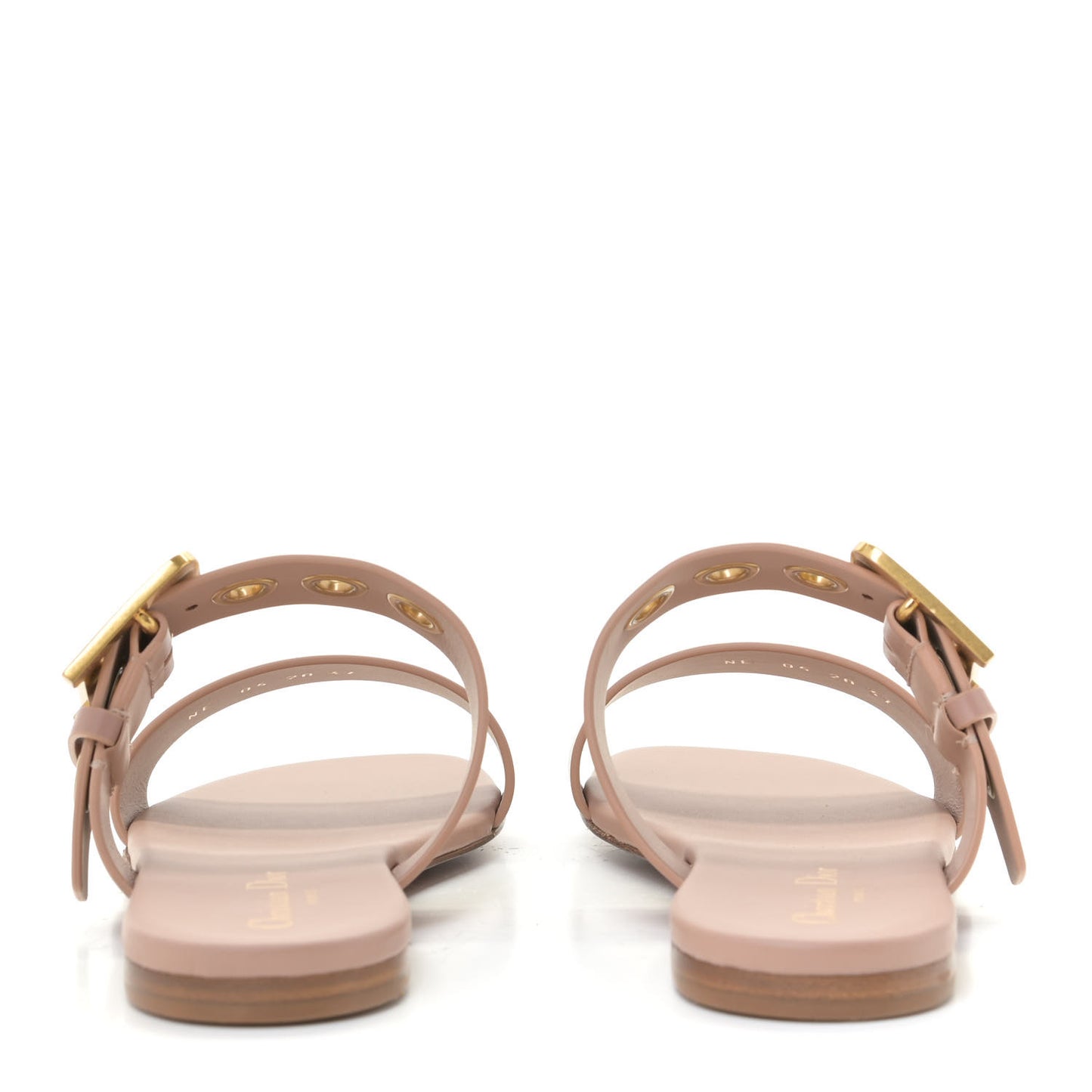 Calfskin D-Dior Slide Sandals 37 Rose De Vents