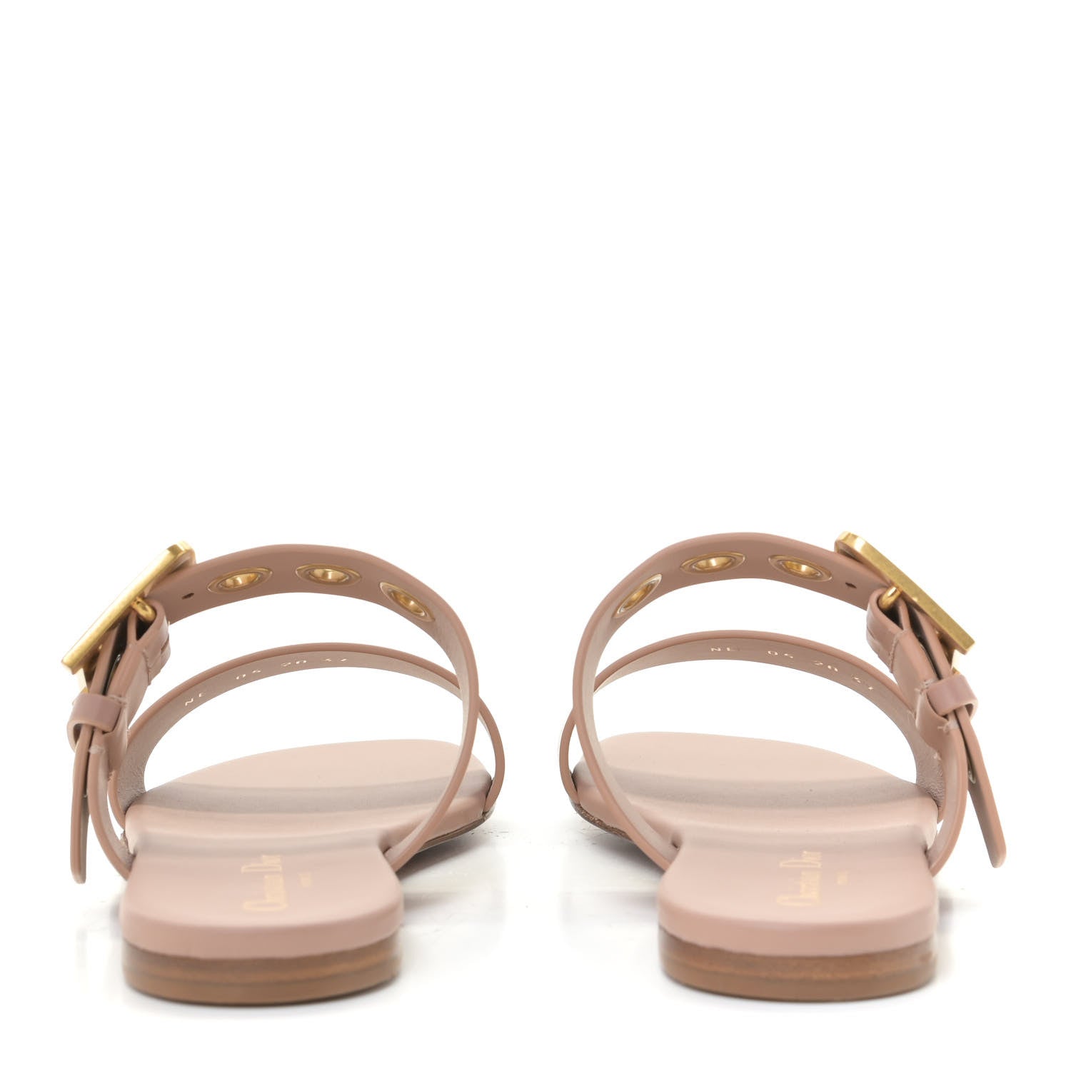 Christian Dior Calfskin D-Dior Slide Sandals 37 Rose De Vents 5 of 13