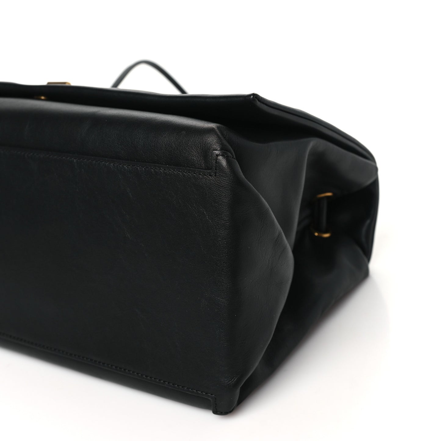 Calfskin Large Dual Shoulder Bag Black