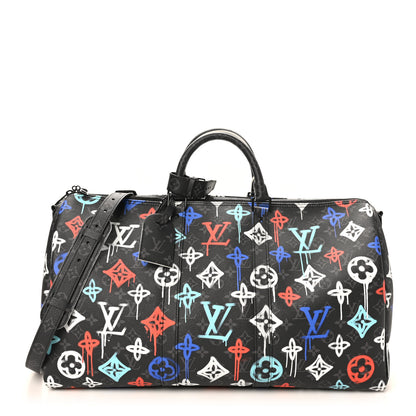 Louis Vuitton Monogram Eclipse LV Graffiti Keepall Bandouliere 50 Multicolor 1 of 8