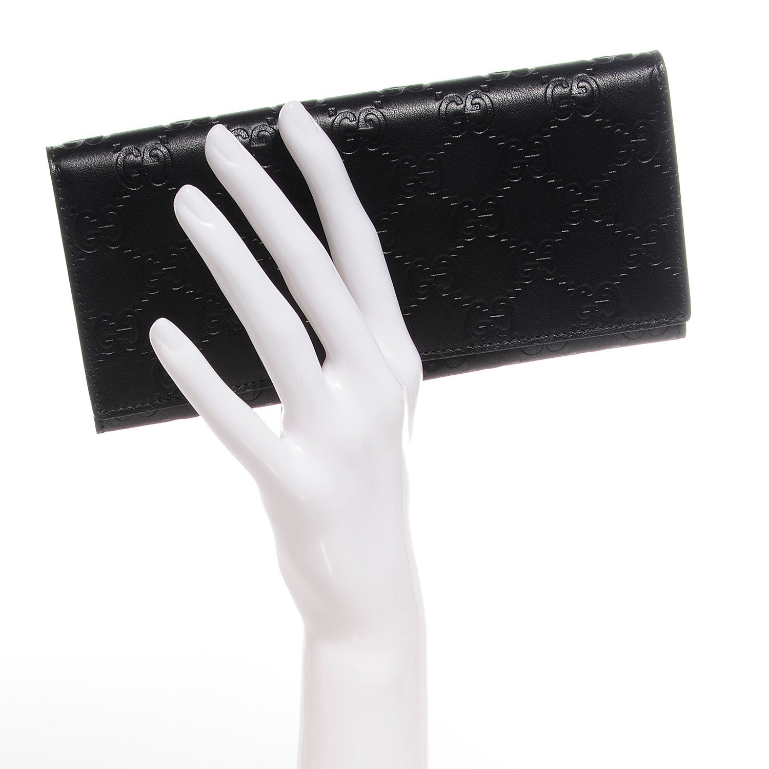 Gucci Guccissima Avel Continental Flap Wallet Black 2 of 8