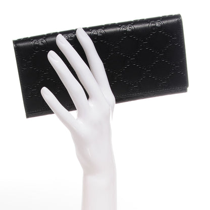 Gucci Guccissima Avel Continental Flap Wallet Black 2 of 8