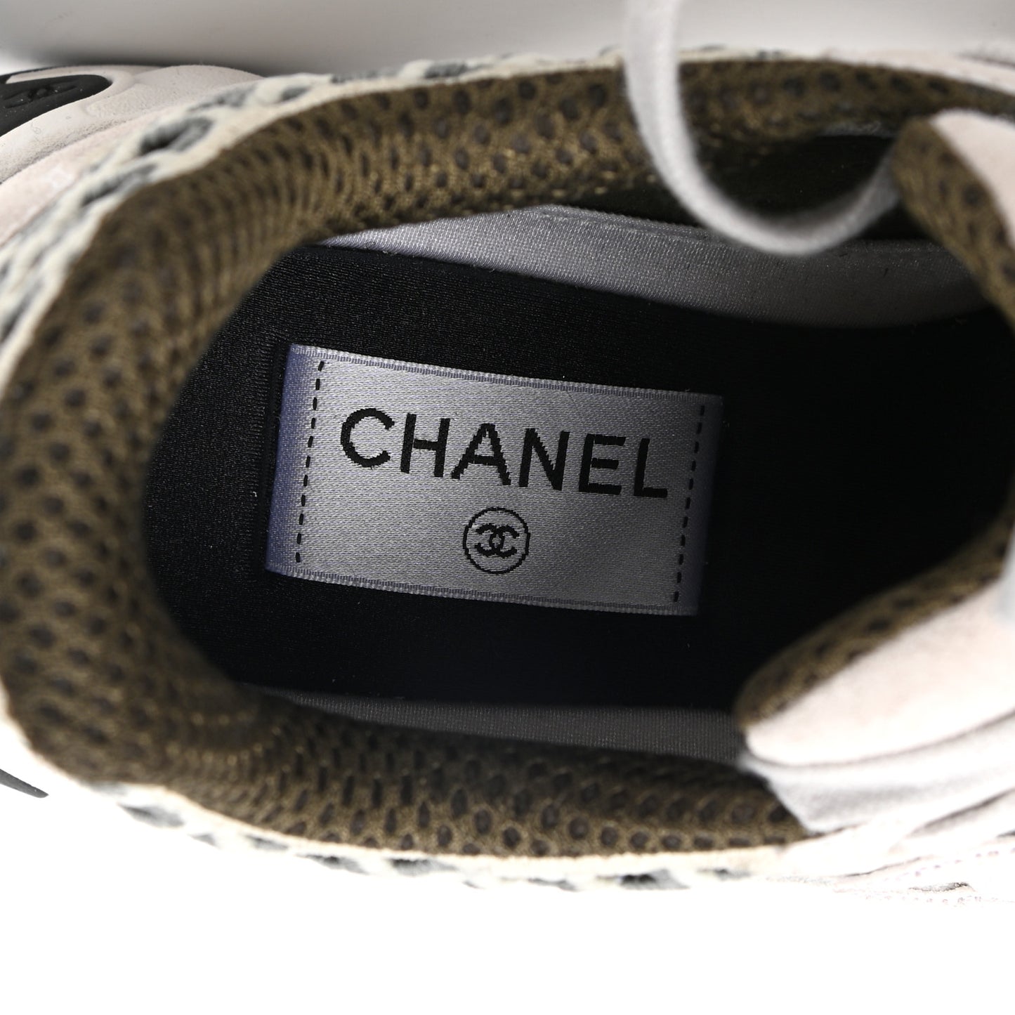 Suede Calfskin Embroidered CC Sneakers 40 Ecru Light Gray