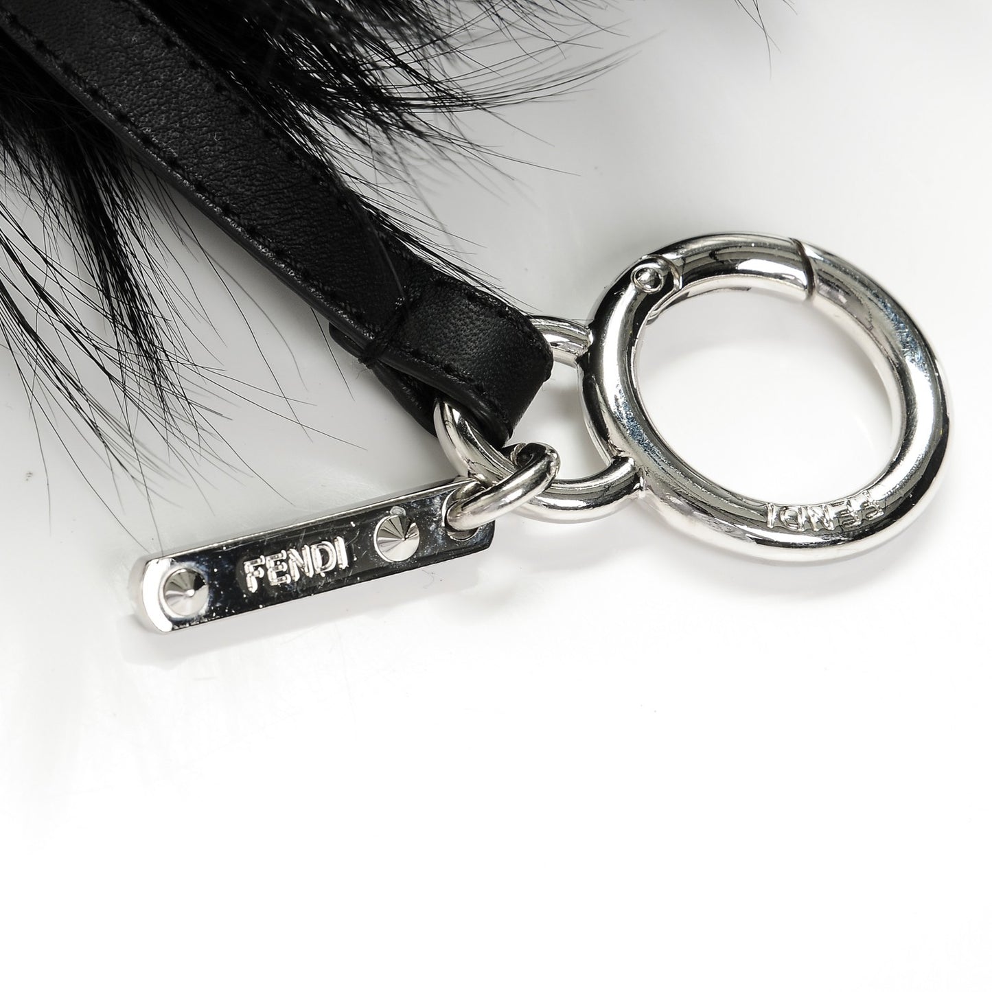 Fox Fur Shearling Crystal Pinky Punky Monster Bag Bug Charm Black Bubblegum