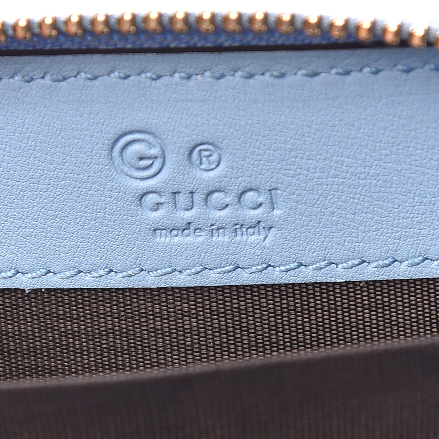 Microguccissima Zip Around Card Case Mineral Blue