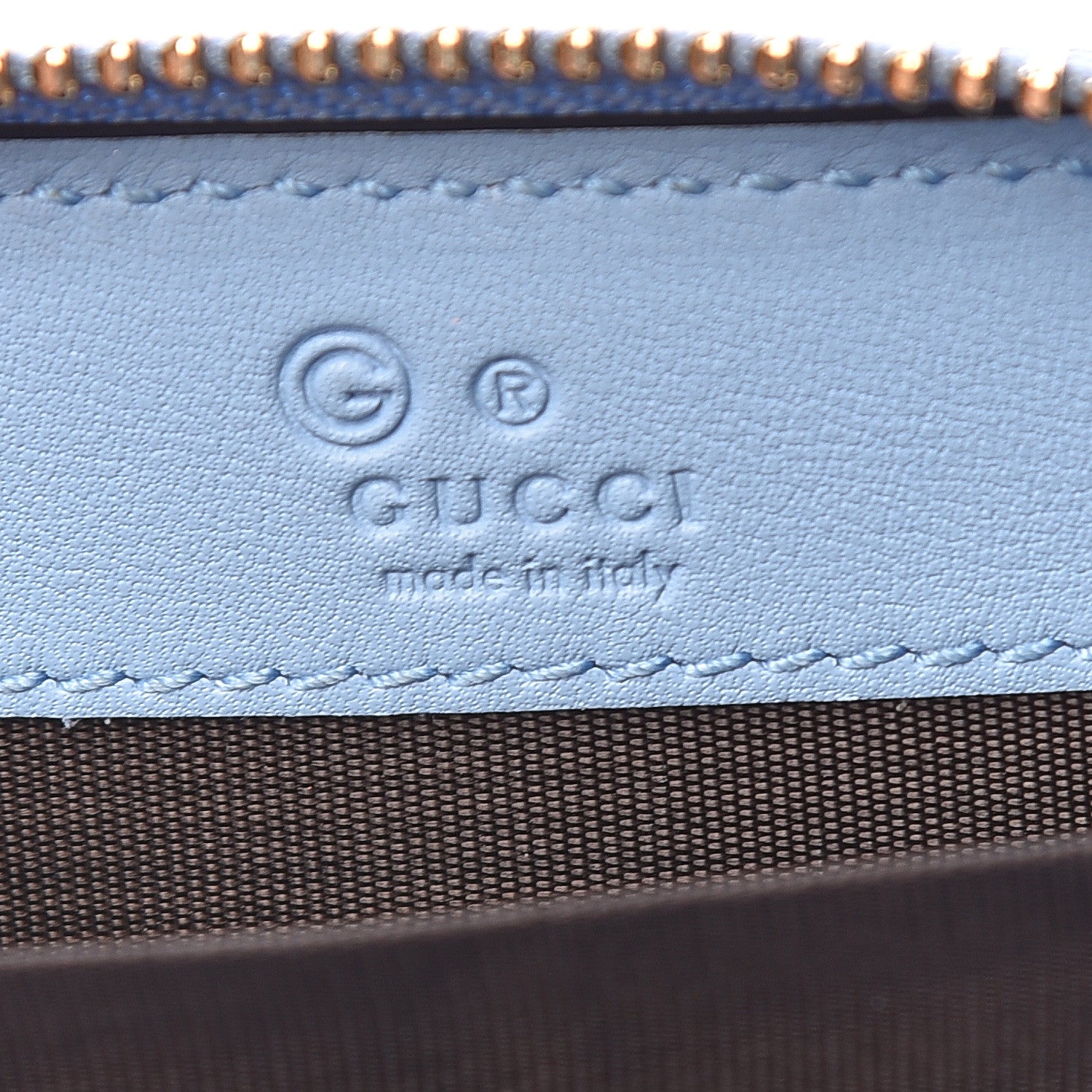 Gucci Microguccissima Zip Around Card Case Mineral Blue 6 of 8