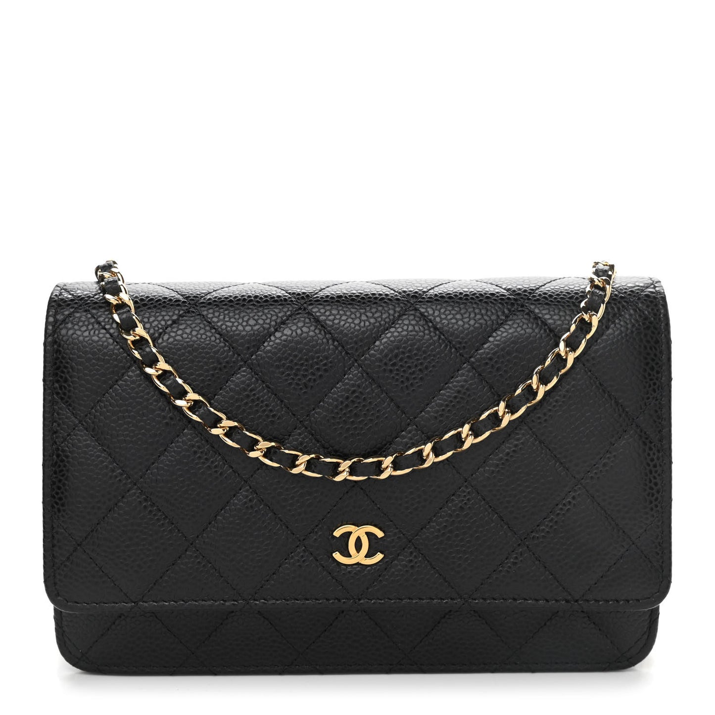 Caviar Quilted Wallet On Chain WOC Black