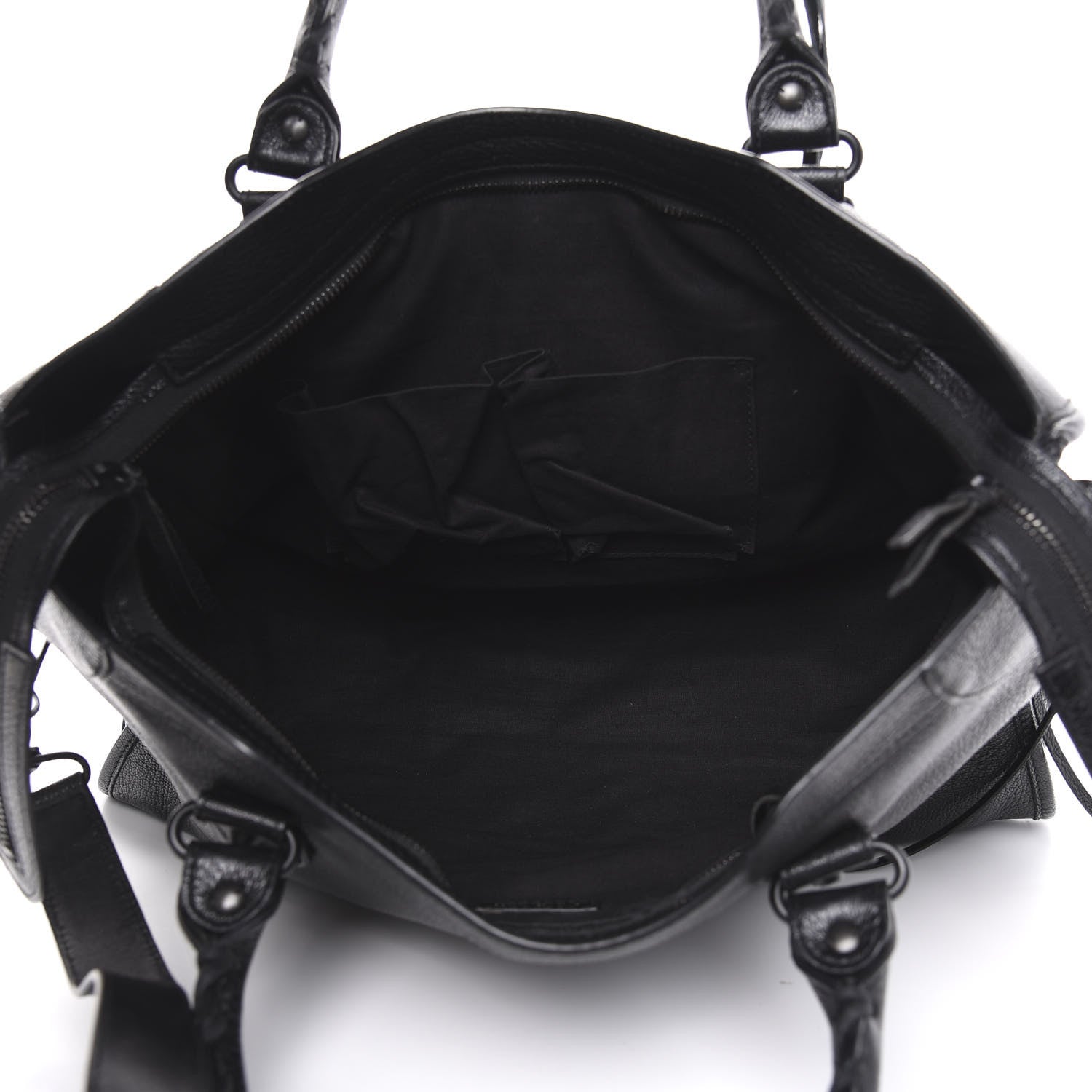 Balenciaga Shiny Grained Goatskin Black Metallic Edge City Black 6 of 9