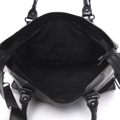 Balenciaga Shiny Grained Goatskin Black Metallic Edge City Black 6 of 9