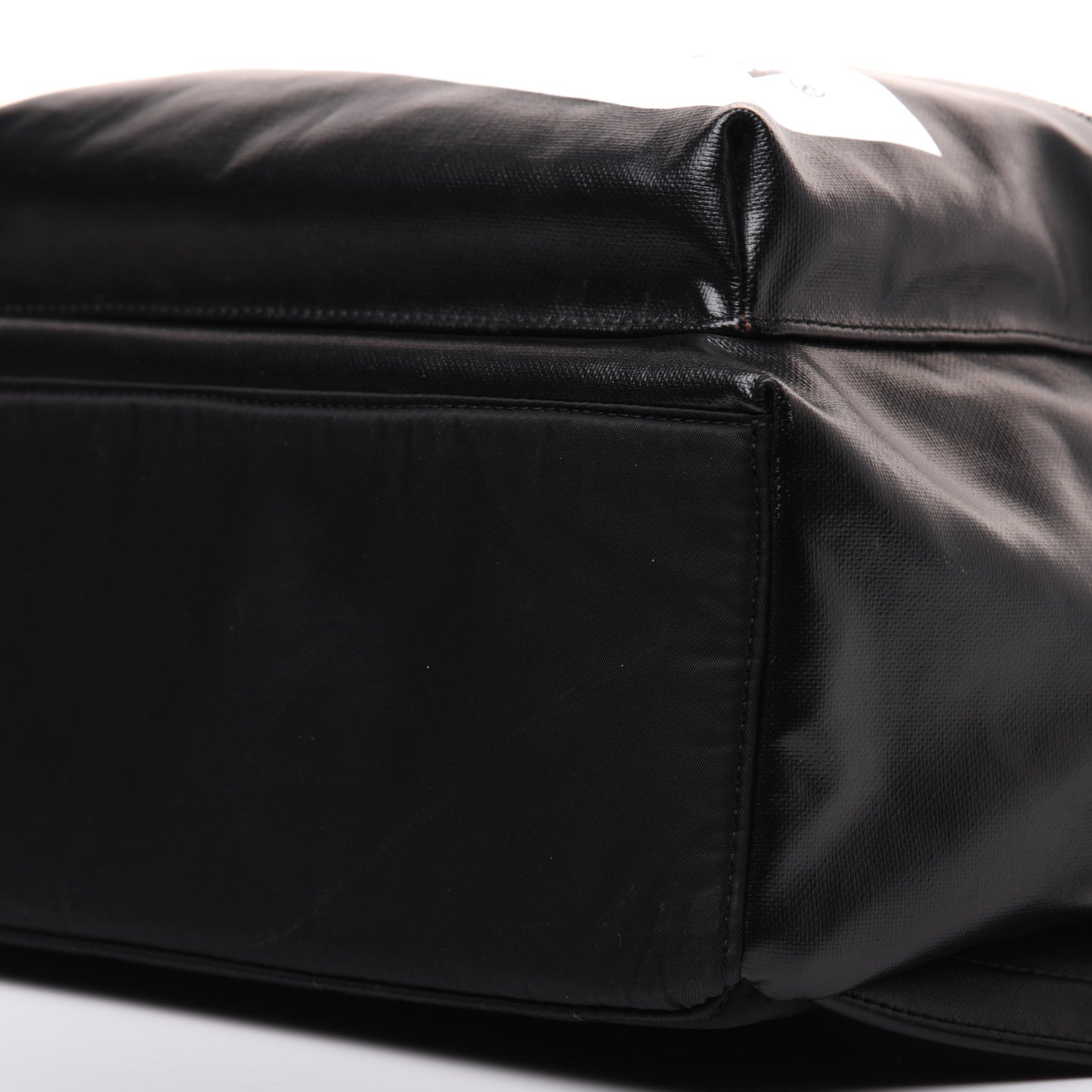 Calfskin Coated Canvas Vulcano Backpack Black