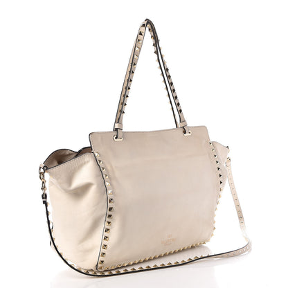 Valentino Garavani Vitello Medium Rockstud Tote Ivory 3 of 13