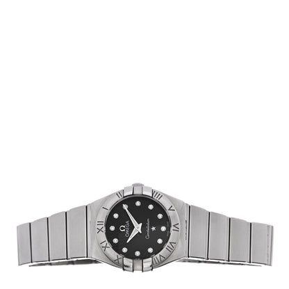 Omega Stainless Steel Diamond 24mm Constellation Quartz Watch Black 123.10.24.60.51.001 2 of 4