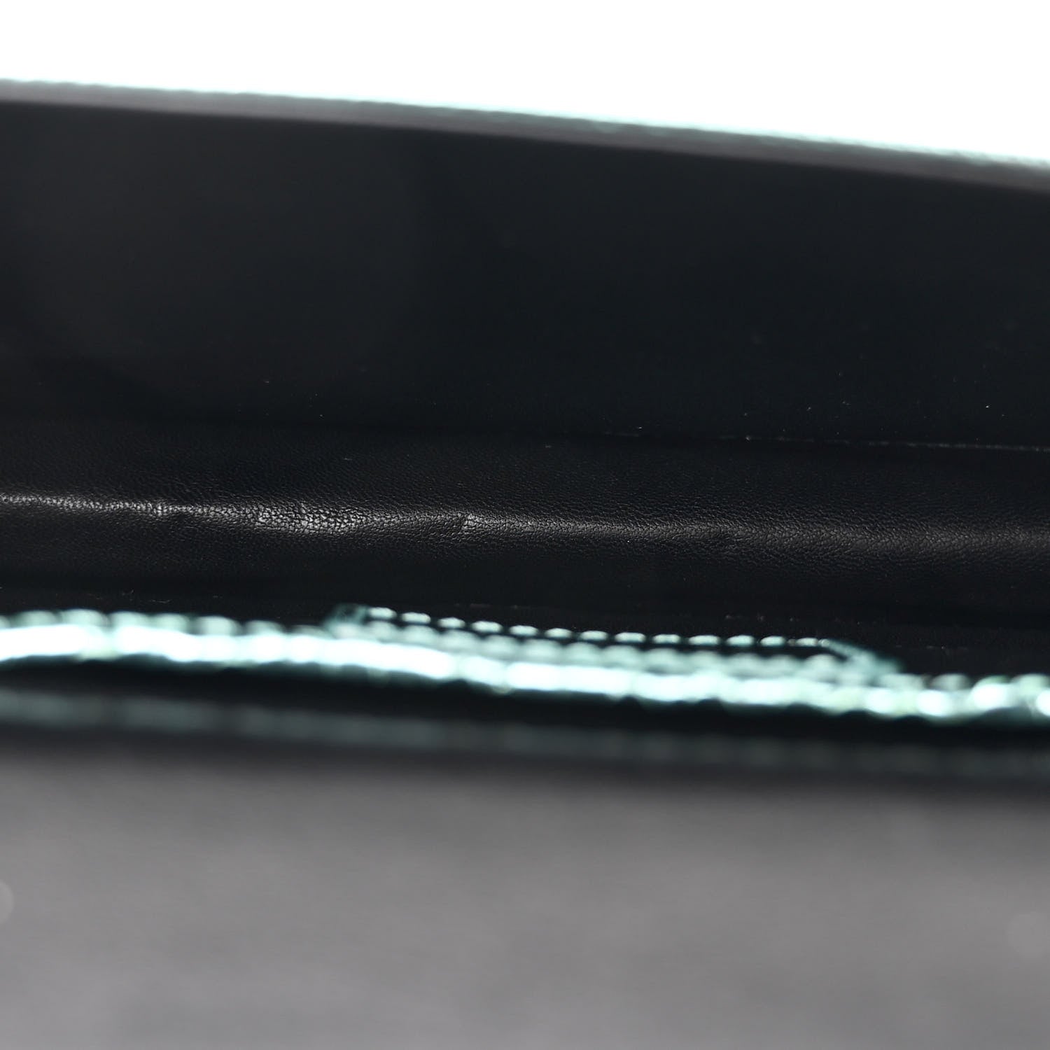 Christian Dior Metallic Lizard Lady Dior Croisiere Chain Clutch Blue 5 of 11