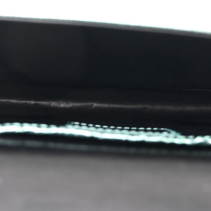 Christian Dior Metallic Lizard Lady Dior Croisiere Chain Clutch Blue 5 of 11