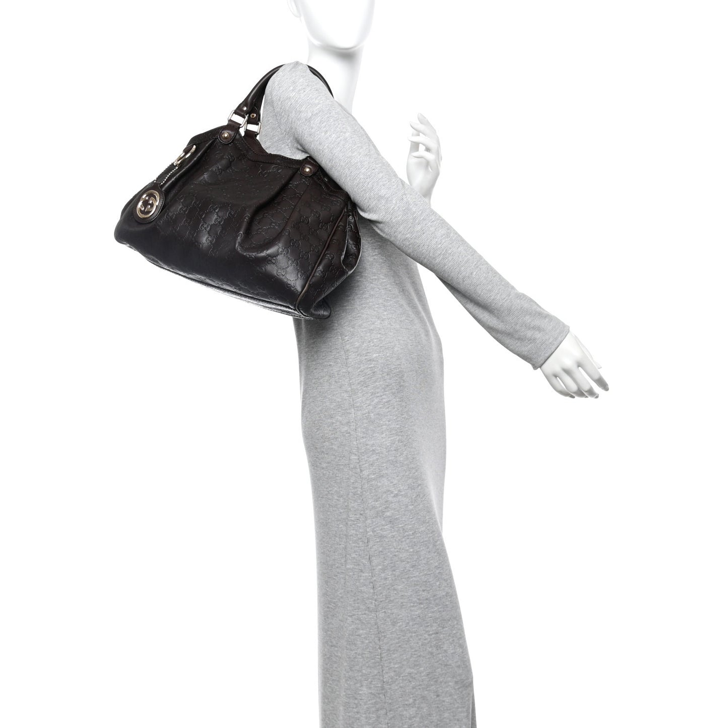 Guccissima Medium Sukey Tote Chocolate