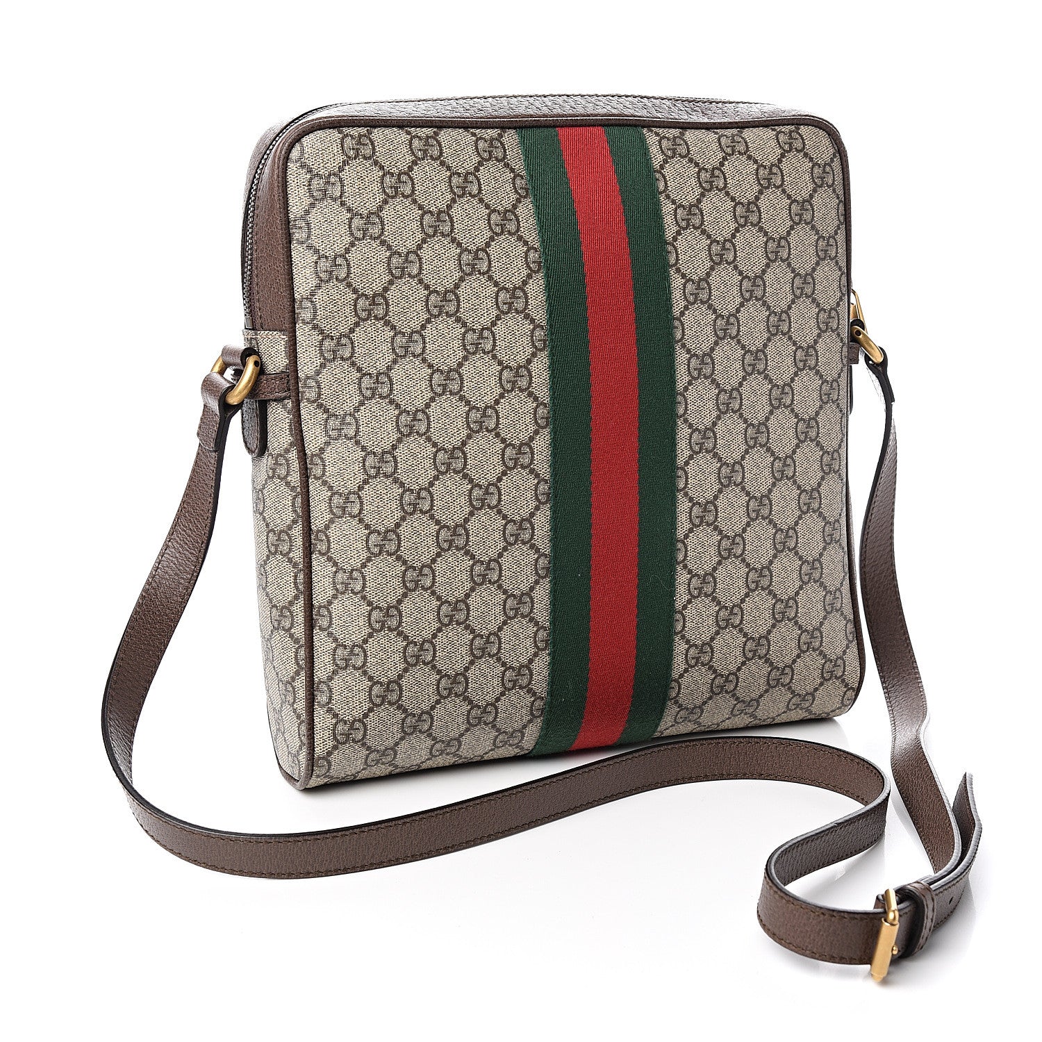 Gucci GG Supreme Monogram Web Medium Ophidia Messenger Bag Brown 2 of 9