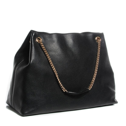 Gucci Pebbled Calfskin Large Soho Chain Shoulder Bag Black 3 of 7