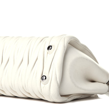 Miu Miu Nappa Matelasse Lux Mini Crossbody Tote Bianco 8 of 9