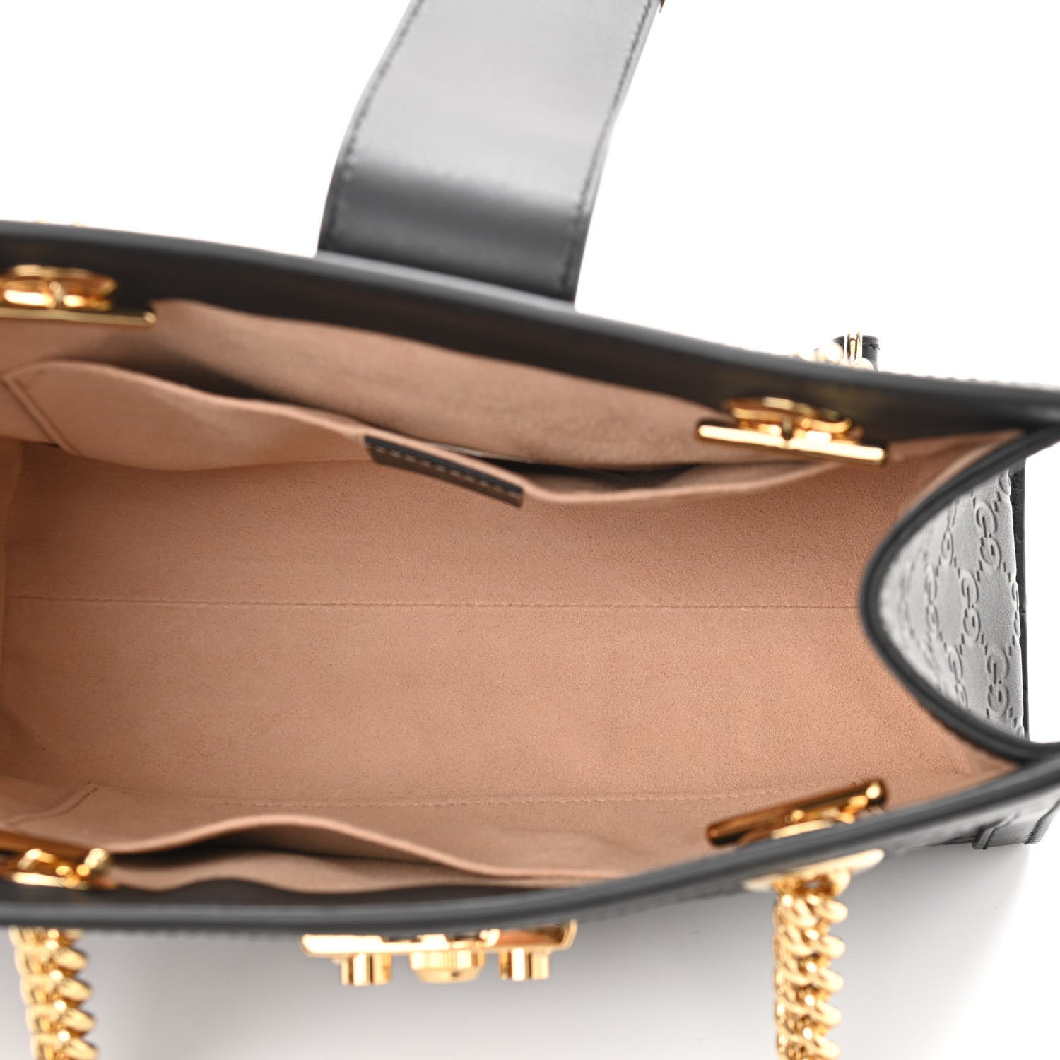 Gucci Guccissima Small Padlock Tote Black 5 of 11