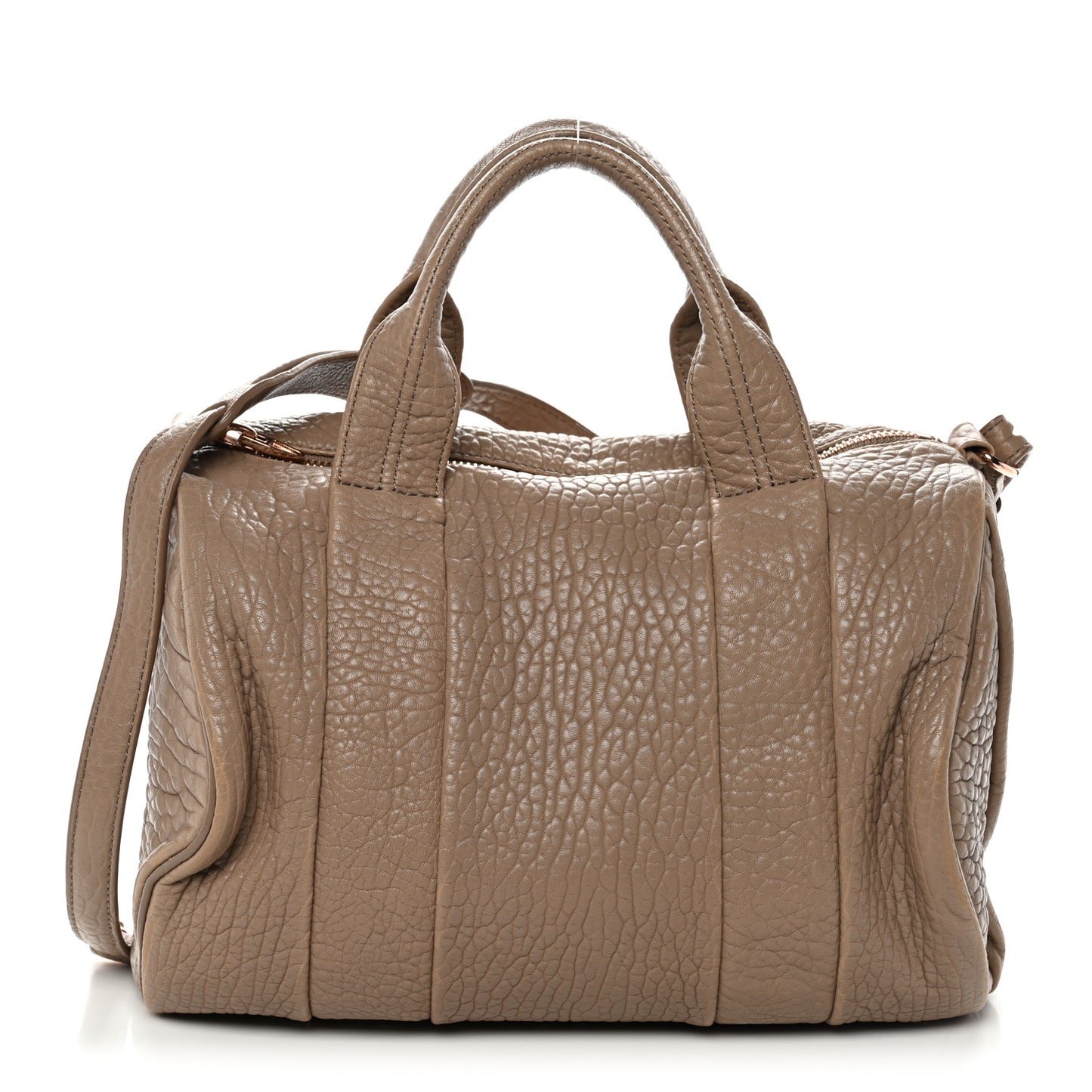 Pebbled Lambskin Rocco Latte Rose Gold Hardware