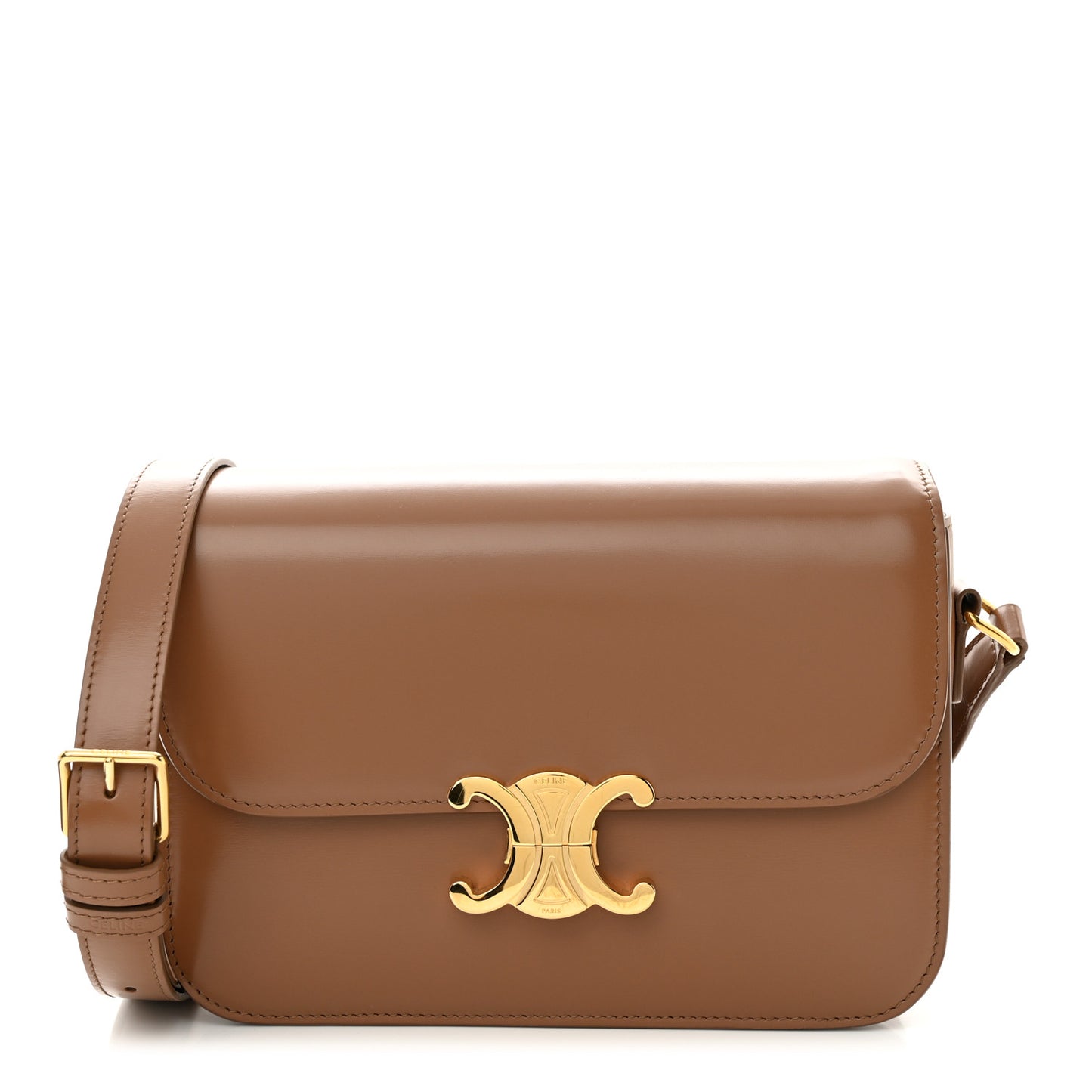 Shiny Calfskin Medium Triomphe Bronze
