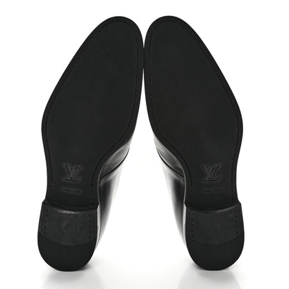 Louis Vuitton Lambskin Mens Derby Lace Up Shoes 9 Black 5 of 12
