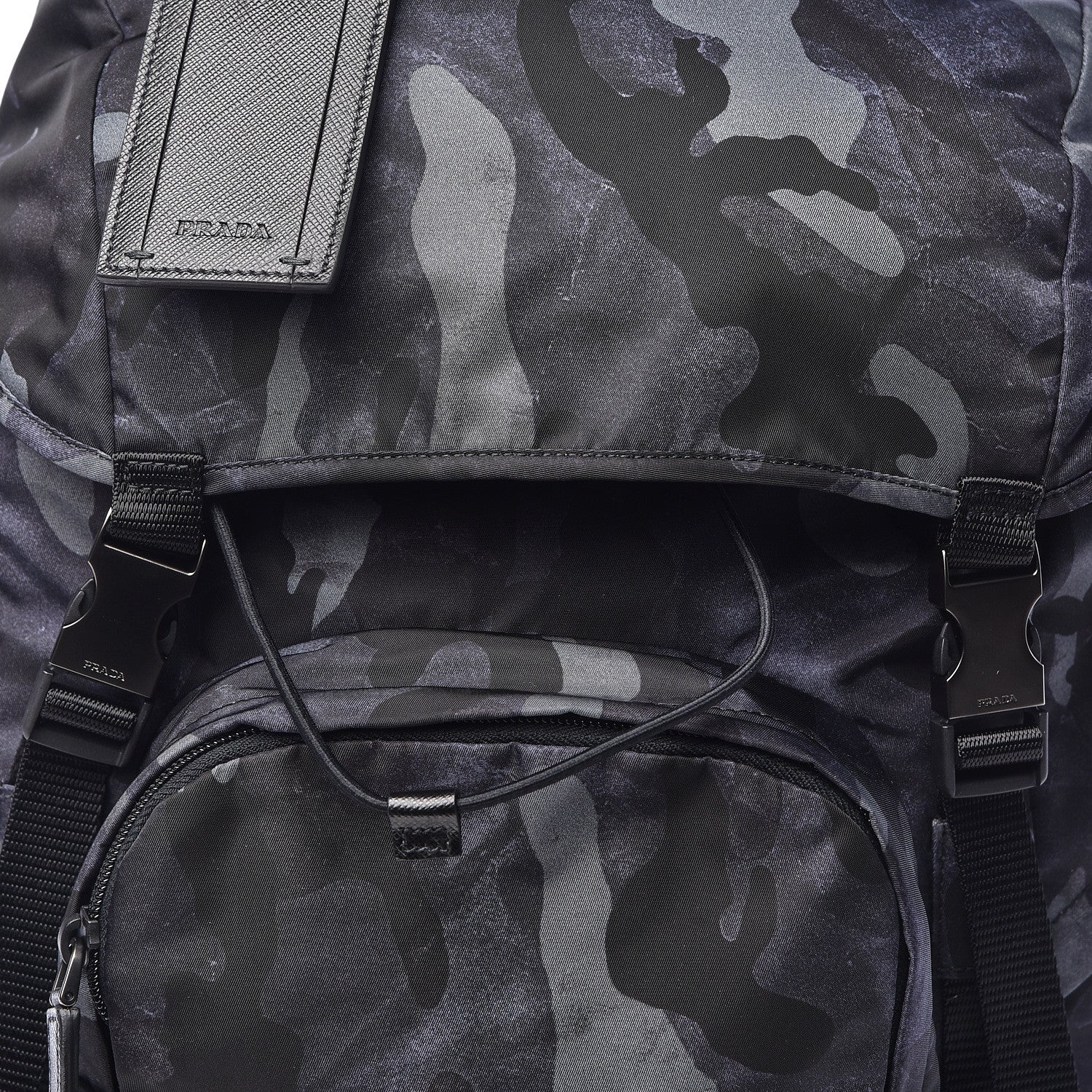 Prada Tessuto Nylon Camouflage Print Double Buckle Backpack Fumo 11 of 11