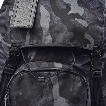 Prada Tessuto Nylon Camouflage Print Double Buckle Backpack Fumo 11 of 11