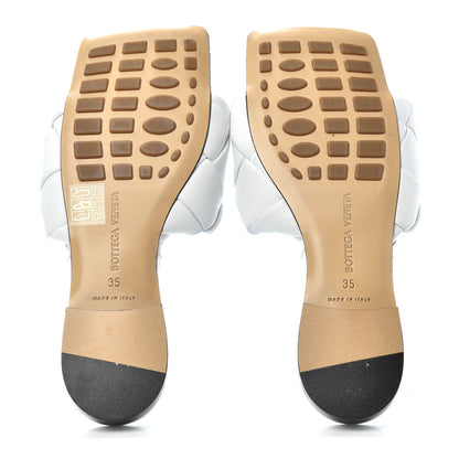 Bottega Veneta Nappa Maxi Intrecciato Lido Flat Sandals 35 Optic White 6 of 9