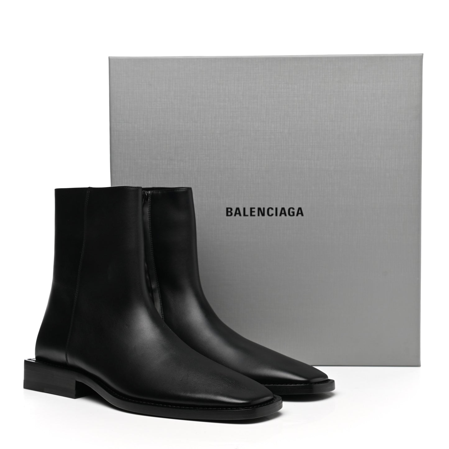 Calfskin Soft Rim Ankle Booties 40 Black