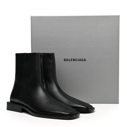 Balenciaga Calfskin Soft Rim Ankle Booties 40 Black 7 of 7