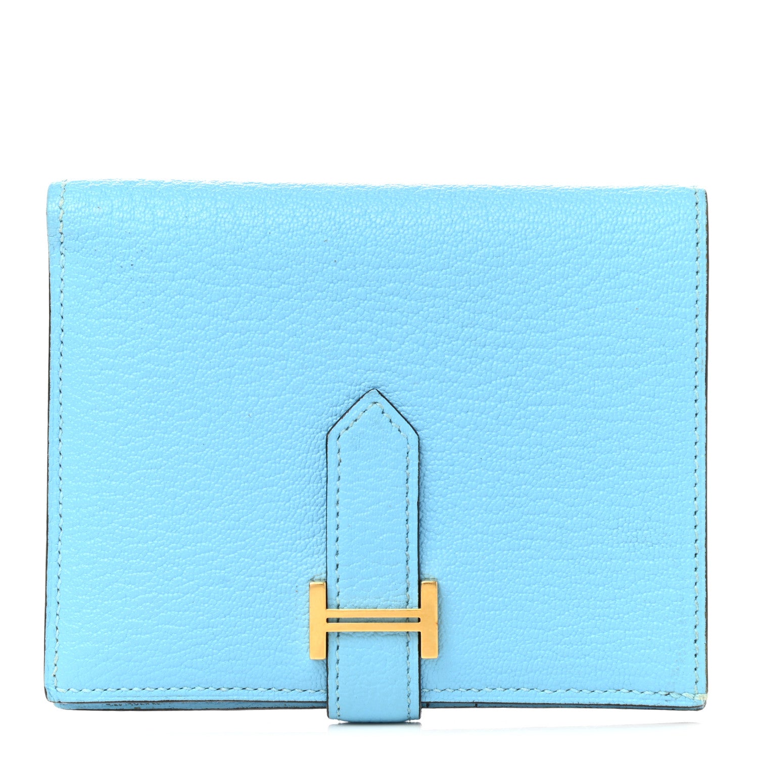 Hermes Chevre Mysore Bearn Compact Wallet Celeste 1 of 11