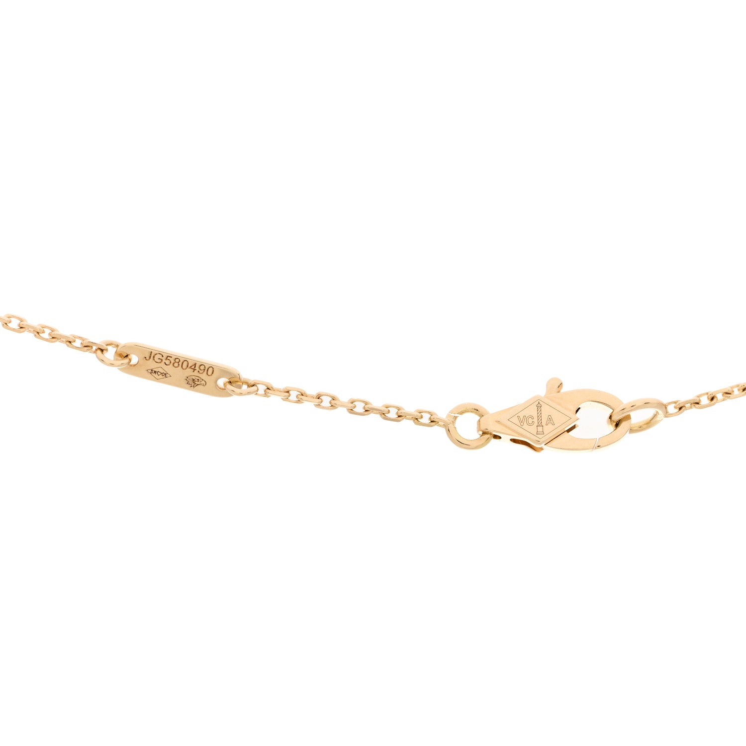 Van Cleef & Arpels 18K Yellow Gold Mother of Pearl Sweet Alhambra Pendant Necklace 4 of 4