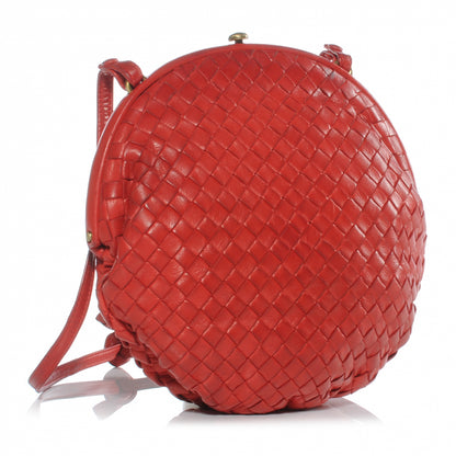 Bottega Veneta Vintage Nappa Intrecciato Shoulder Bag Red 3 of 6