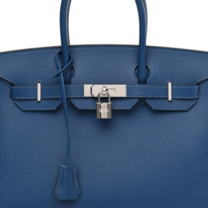 Hermes Madame Calfskin Birkin Sellier 30 Deep Blue 8 of 13