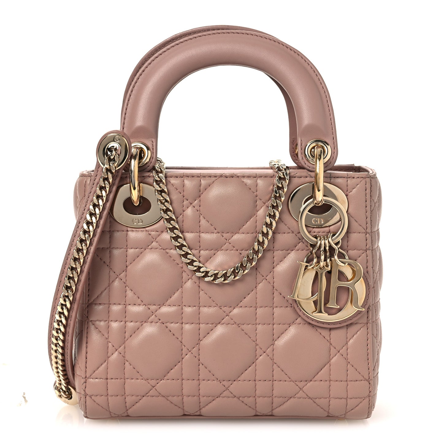 Lambskin Cannage Mini Lady Dior Blush