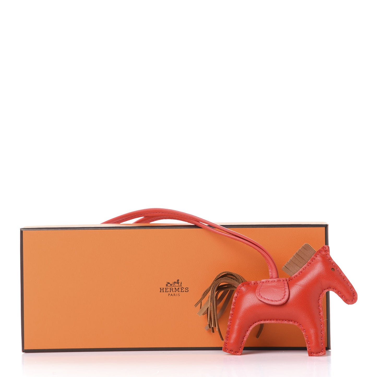 Milo Lambskin Grigri Rodeo Horse Bag Charm PM Rouge Indien Gold Bougainvillea