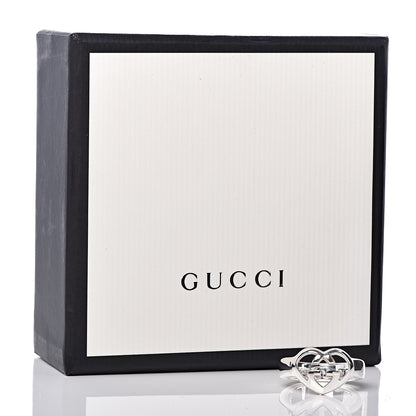 Gucci Sterling Silver Britt Interlocking G Heart Ring 50 5.5 7 of 7