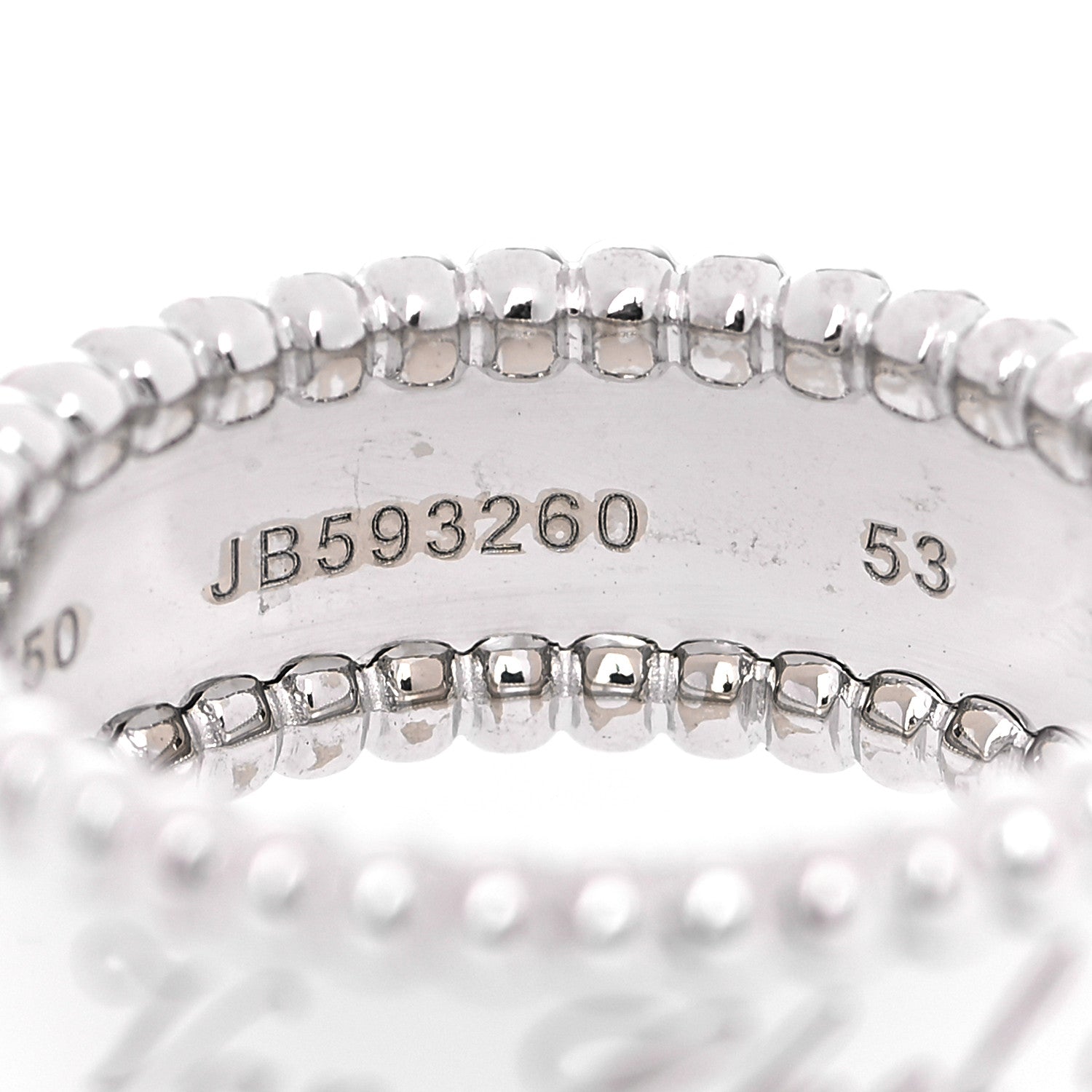 Van Cleef & Arpels 18K White Gold Perlee Signature Ring 53 6.25 5 of 5