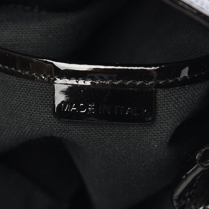 Burberry Patent Check Embossed Small Bilmore Tote Black 7 of 14