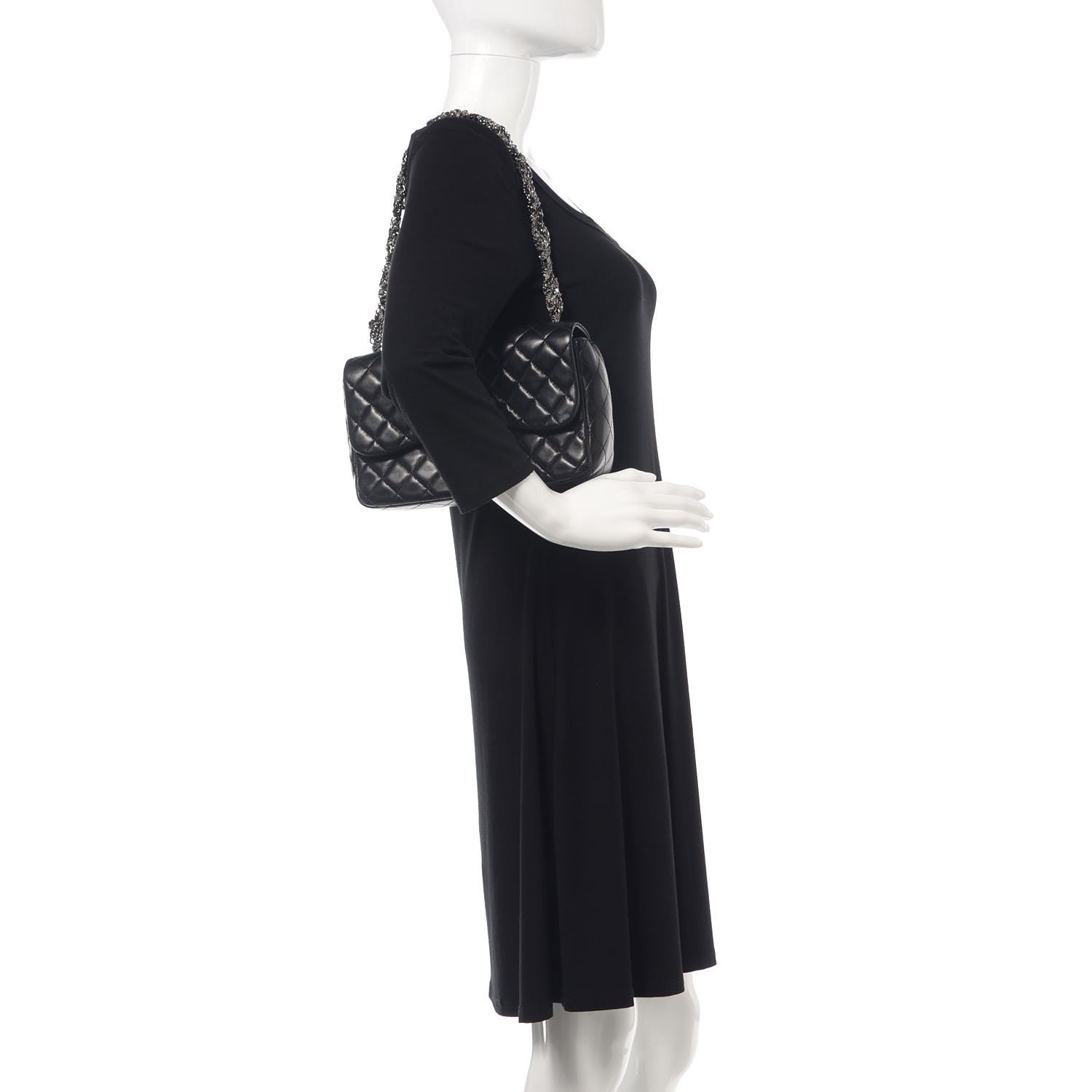 Chanel Lambskin Quilted Medium Westminster Pearl Flap Black 2 of 14