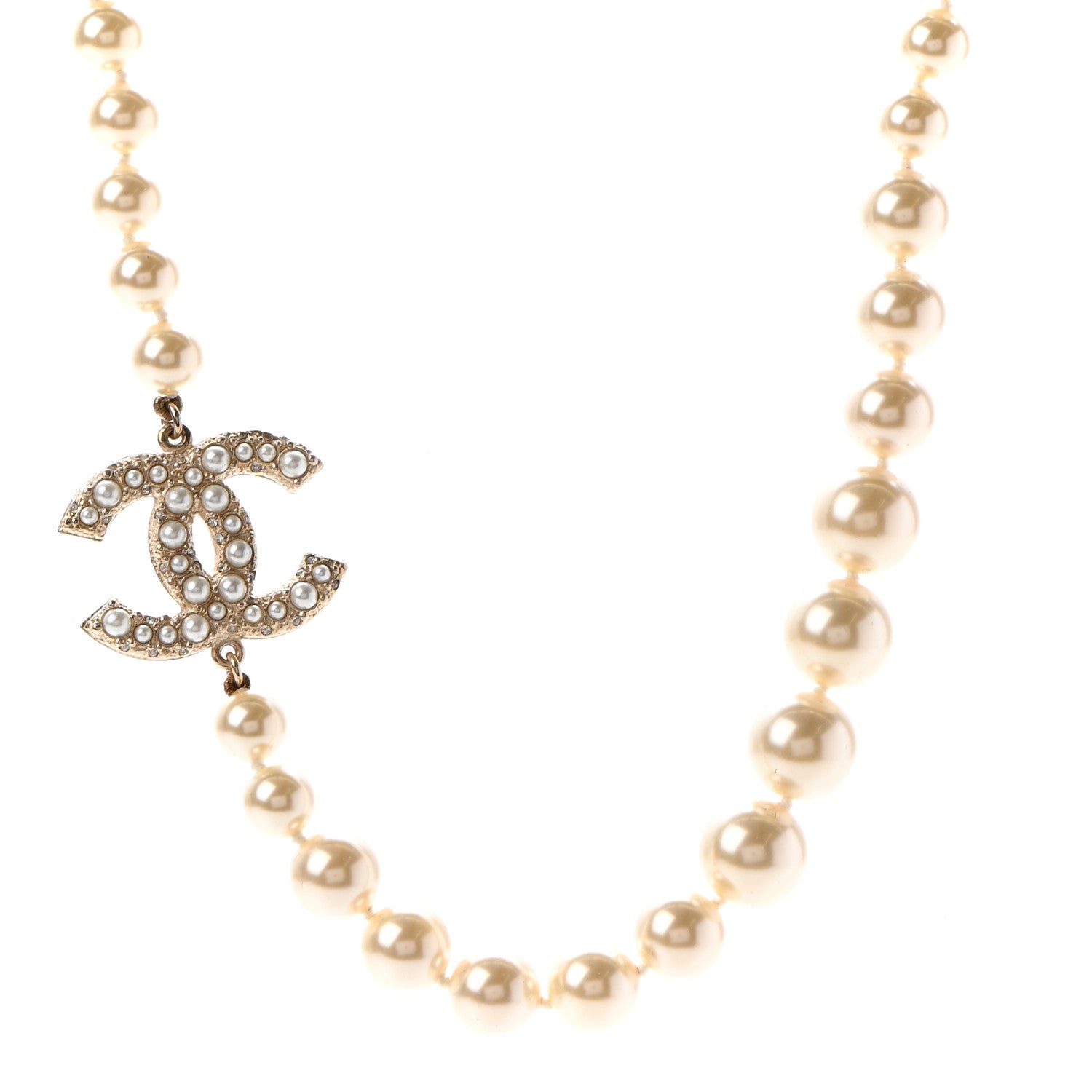 Chanel Pearl CC 100th Anniversary Necklace Light Gold 1 of 7